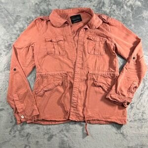 Sanctuary Pink Utility Jacket Front Drawstring Waist Long Sleeve Women's Size M